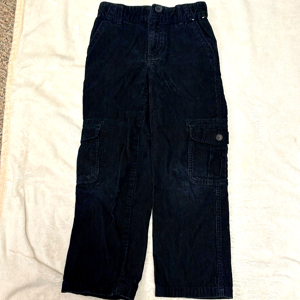Gymboree Black Cord Corduroy Cargo Pants Cozy 6 Euc
